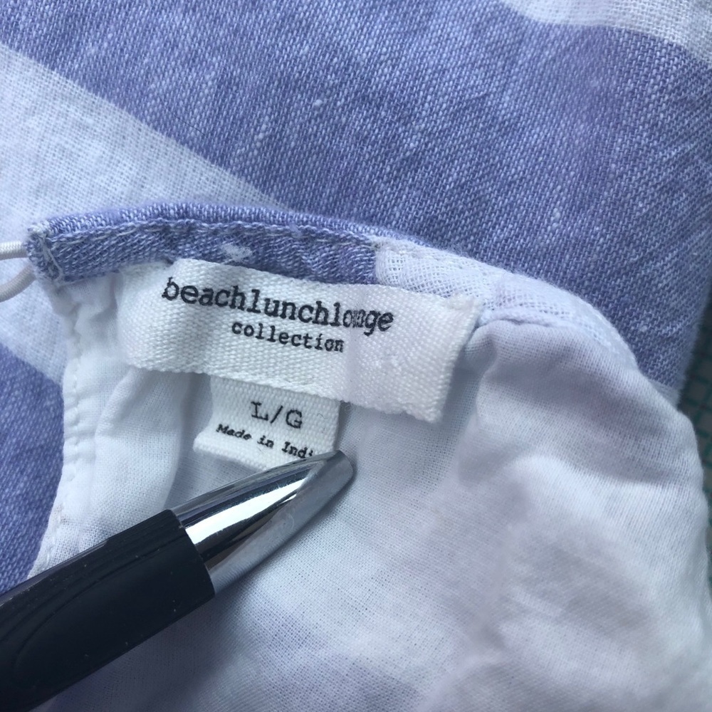 Beach Lunch Lounge blue white stripe dress pockets - Picture 4 of 7